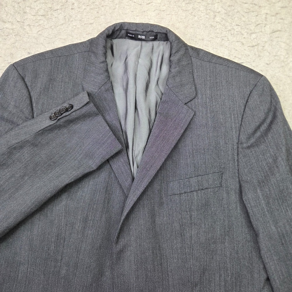 BOSS Hugo Boss Blazer Mens 42R Charcoal Grey The Grand/Central Wool USA Made